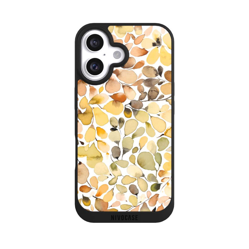 iPhone 16 NIVOpure Eukalyptus Aquarellblätter Braun Herbst