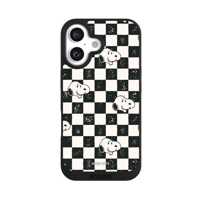 iPhone 16 NIVOpure Snoopy Heads Checked Pattern