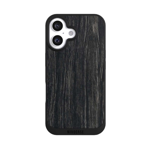 Apple iPhone 16 NIVOpure Dunkle Holzstruktur
