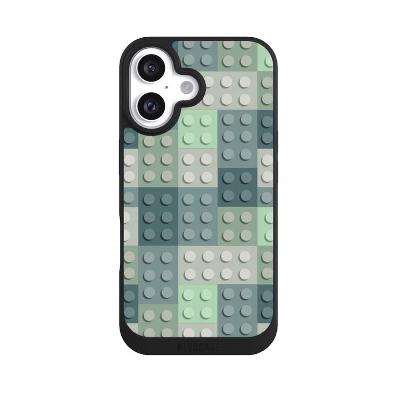 iPhone 16 NIVOpure Grünes Blockmuster