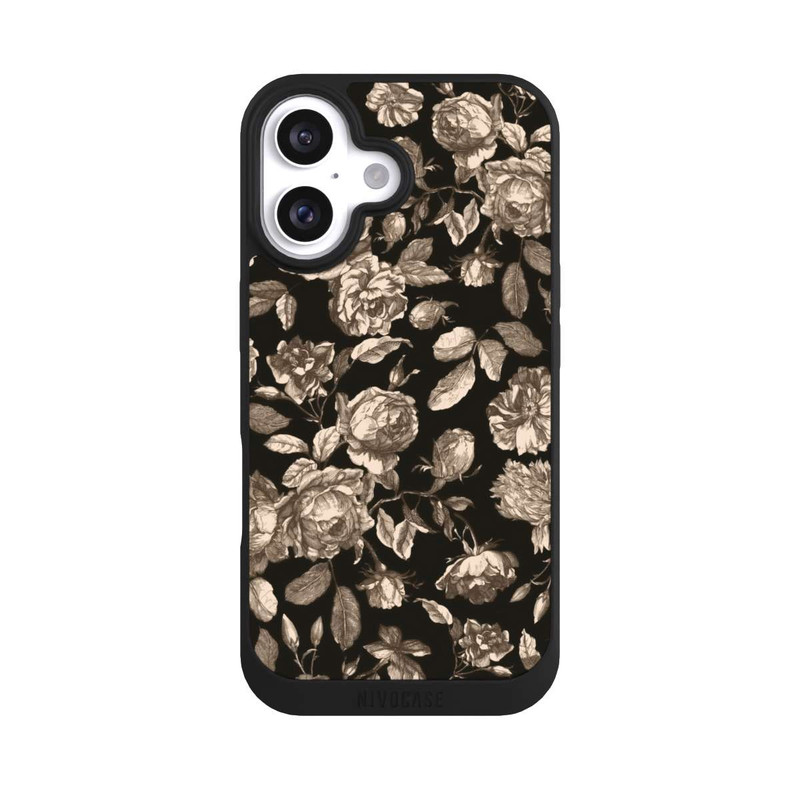 iPhone 16 NIVOpure Leinwand dunkle Blumen