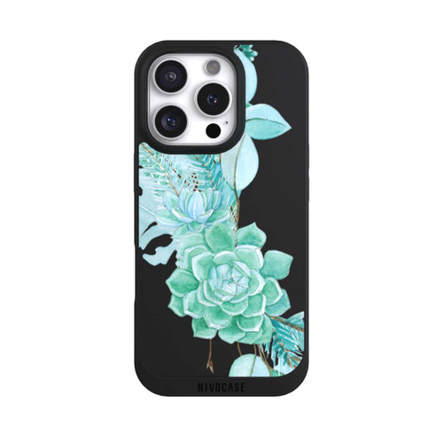 Apple iPhone 16 Pro NIVOpure Sukkulenten Blumen Mintgrün Transparent