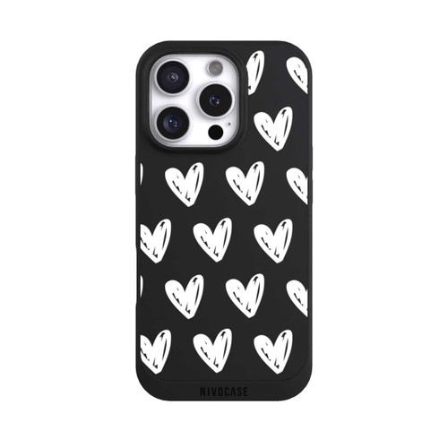 Apple iPhone 16 Pro NIVOpure Herzen Weiß ohne Hintergrund