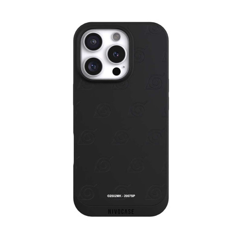 Apple iPhone 16 Pro NIVOpure Konoha Pattern Noir sur Fond Transparent