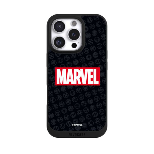 Apple iPhone 16 Pro NIVOpure Marvel Logo Noir Rouge