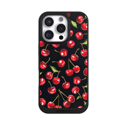 Apple iPhone 16 Pro NIVOpure Cherry Pattern Black with AI