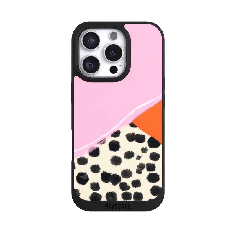 iPhone 16 Pro NIVOpure Pink and Orange Modern Art with Dots