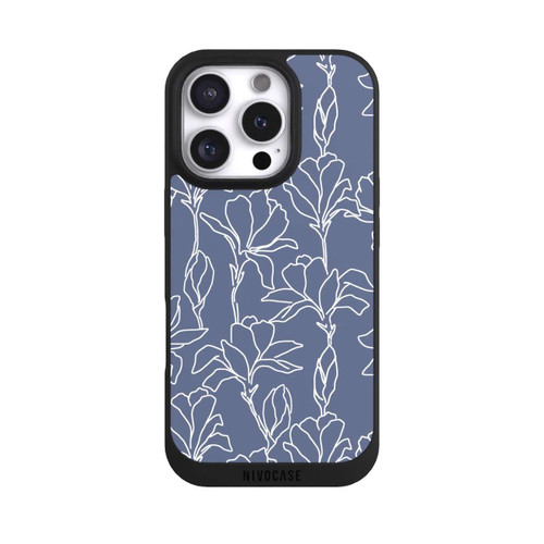 Apple iPhone 16 Pro NIVOpure Flower Silhouettes on Blue