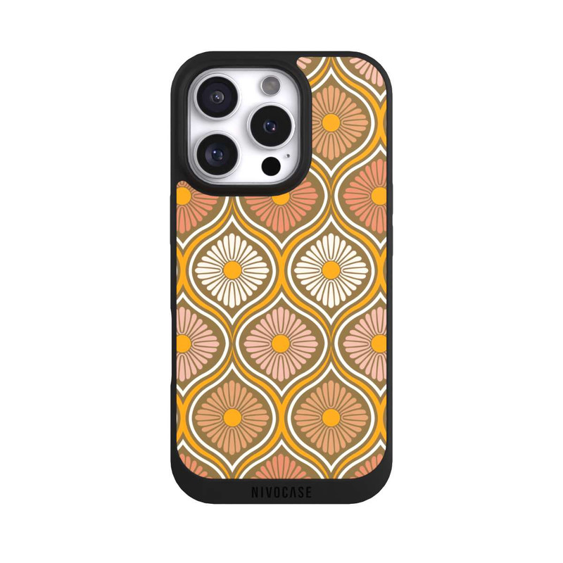 iPhone 16 Pro NIVOpure Groovy 70s Retro Mid-Century Daisy Flowers