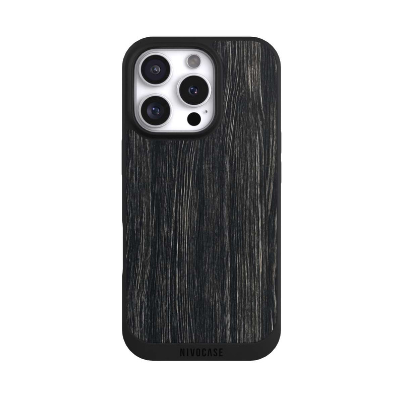 iPhone 16 Pro NIVOpure Texture du Bois Foncé
