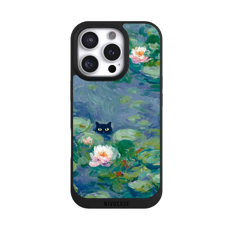 iPhone 16 Pro NIVOpure Chat dans l'Étang Monet Peinture
