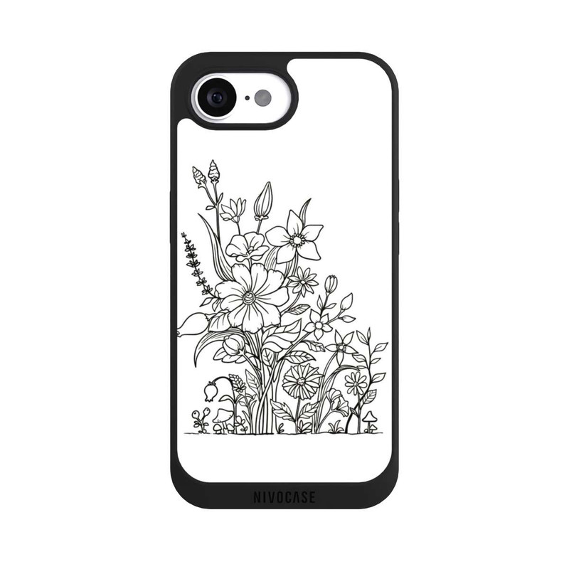 iPhone 16e NIVOpure Blumen Linienkunst