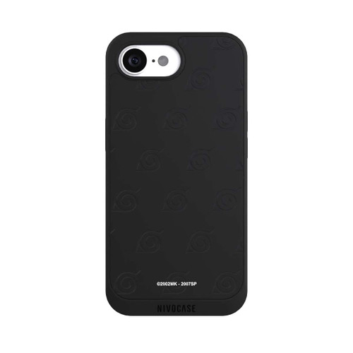 Apple iPhone 16e NIVOpure Konoha Pattern Noir sur Fond Transparent