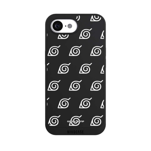 Apple iPhone 16e NIVOpure Konoha Pattern Blanc sur Fond Transparent