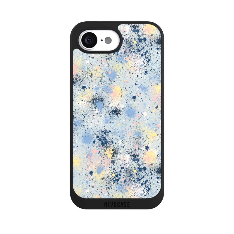 iPhone 16e NIVOpure Tintentropfen Staub Textur Blau