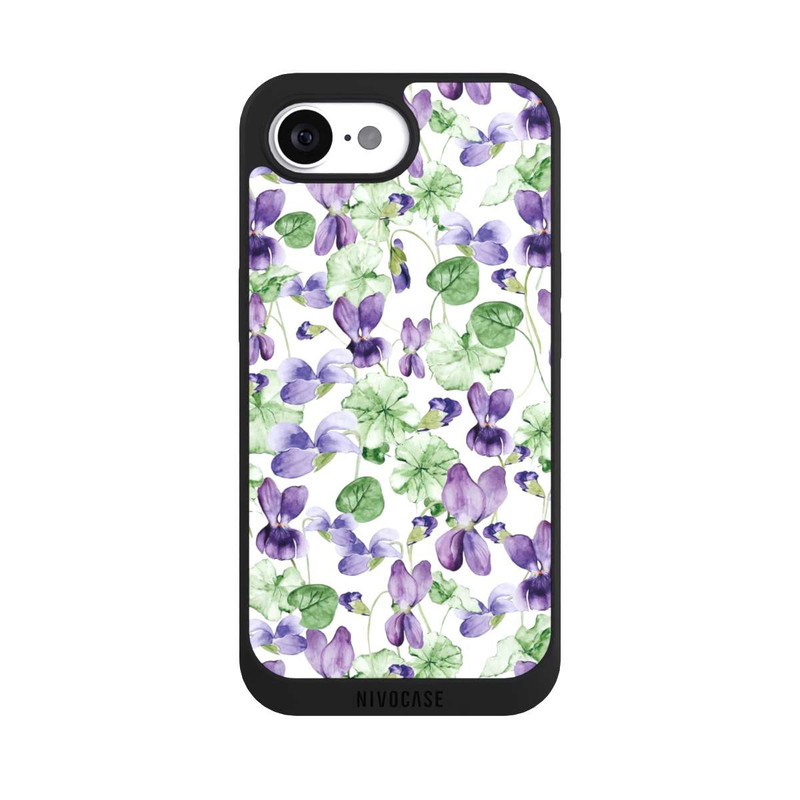 iPhone 16e NIVOpure Purple Wildflowers Pattern Watercolor