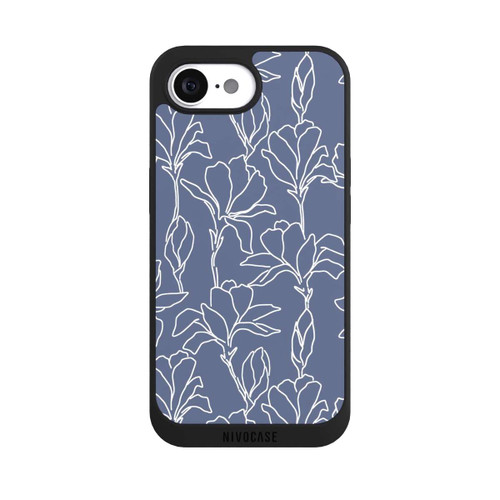 Apple iPhone 16e NIVOpure Flower Silhouettes on Blue