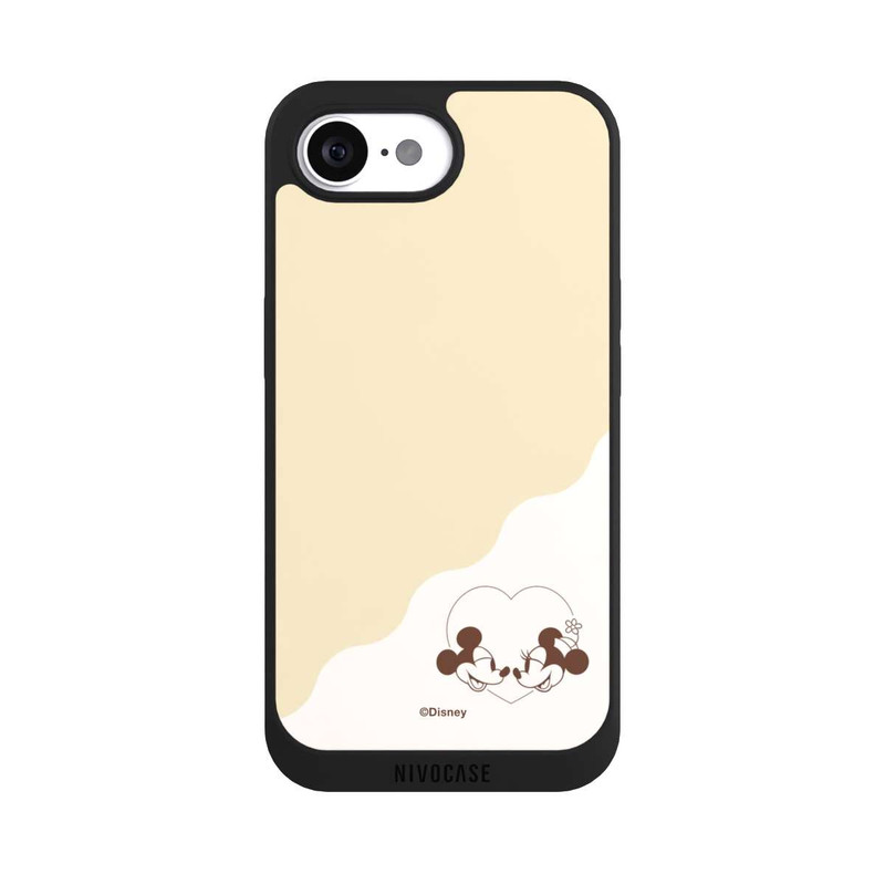 iPhone 16e NIVOpure Mickey and Minnie Love Heart Beige
