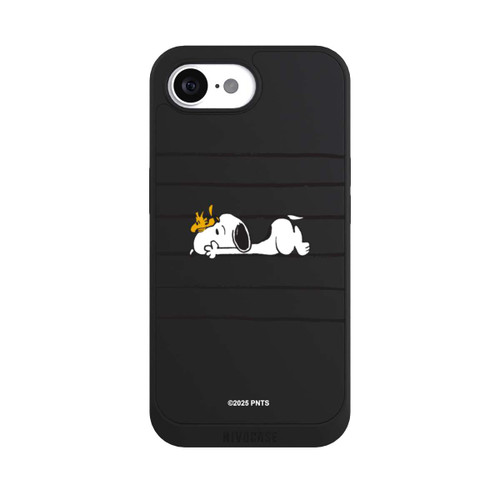 Apple iPhone 16e NIVOpure Snoopy Woodstock Streifen Peanuts Transparent
