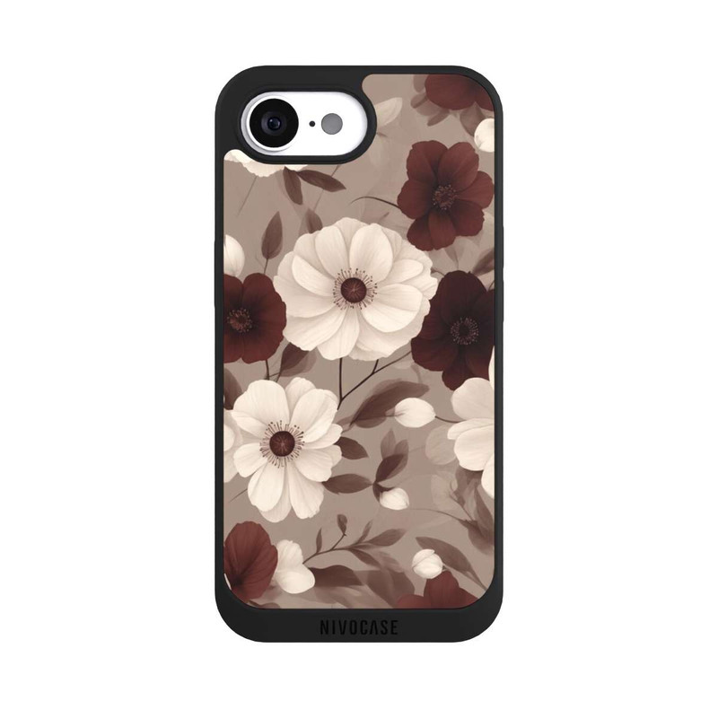 iPhone 16e NIVOpure Negative Flower Bordeaux White with AI