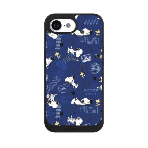 Apple iPhone 16e NIVOpure Peanuts Travel Stamps Pattern Blue