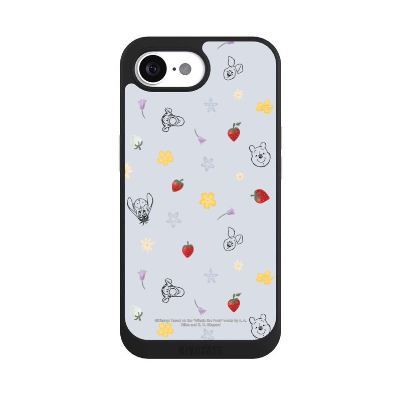 iPhone 16e NIVOpure Winnie Puuh und Freunde Erdbeer Muster Blau