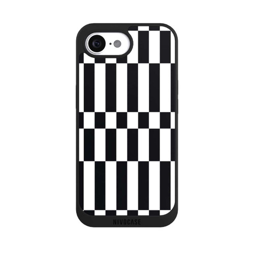 Apple iPhone 16e NIVOpure Checked Abstract Bold Black and White Color Block