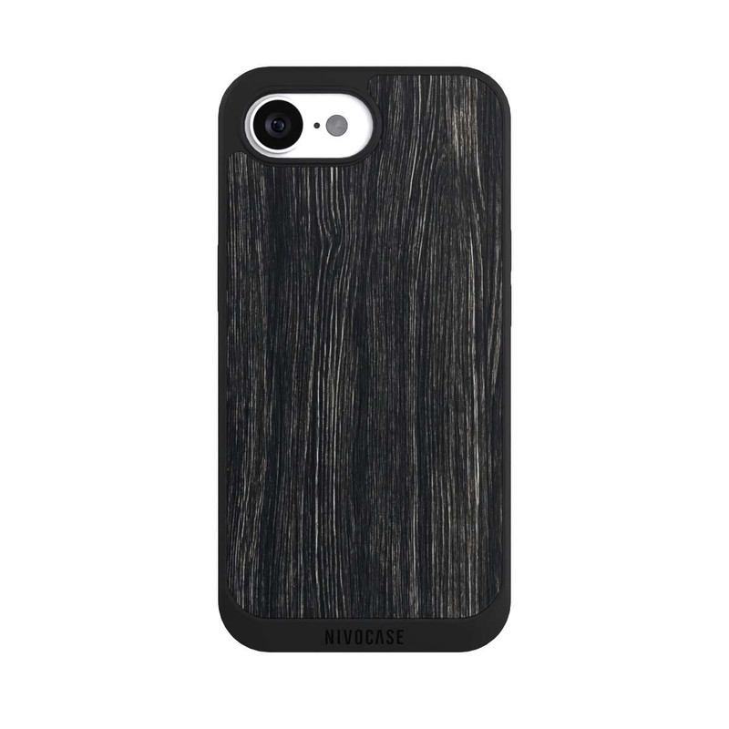 iPhone 16e NIVOpure Texture du Bois Foncé