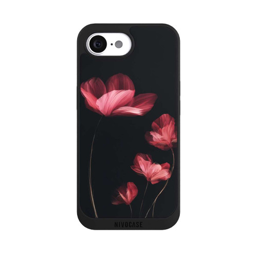 Apple iPhone 16e NIVOpure Burgunder Blüten schwarz
