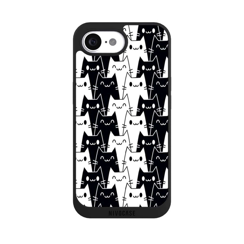 iPhone 16e NIVOpure Cat Wallpaper Black White