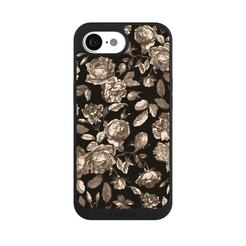 iPhone 16e NIVOpure Toile fleurs foncées