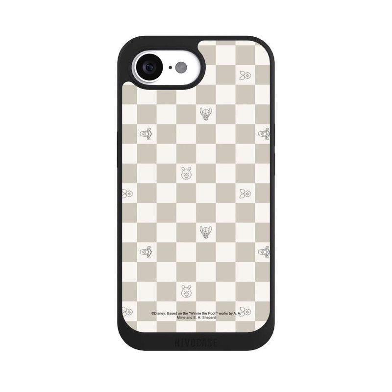 iPhone 16e NIVOpure Winnie the Pooh Checked Pattern Beige