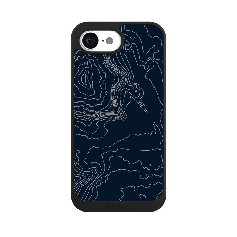 iPhone 16e NIVOpure Berg Höhenlinien Dunkel