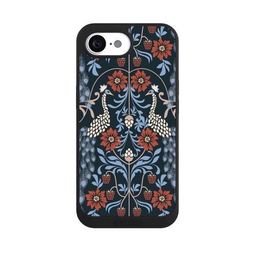Apple iPhone 16e NIVOpure Vintage Peacock Garden Arts and Crafts Floral Dark