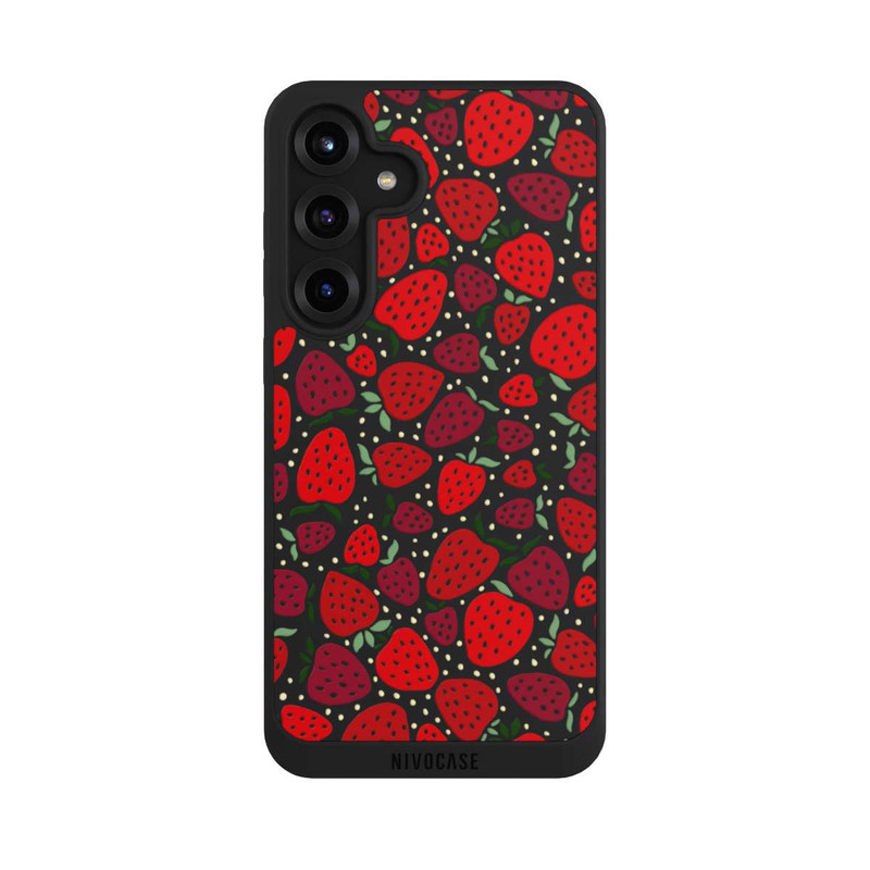 Galaxy S25 + NIVOpure Strawberry Pattern Comic Transparent