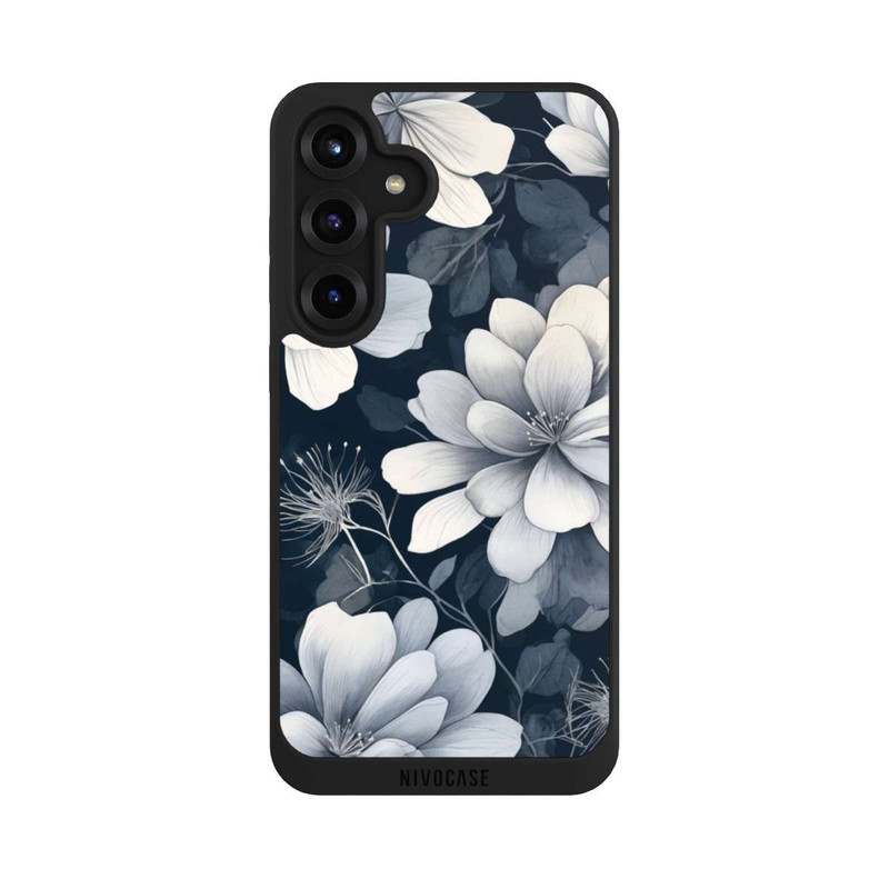 Galaxy S25 + NIVOpure Negative Flower Blue White with AI