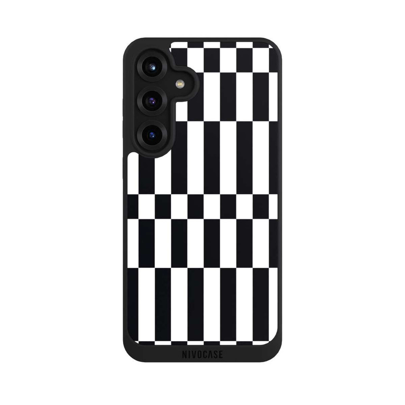 Galaxy S25 + NIVOpure Checked Abstract Bold Black and White Color Block