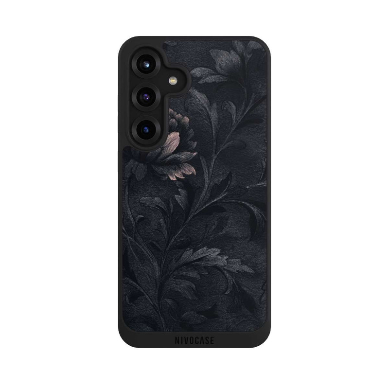 Galaxy S25 + NIVOpure Dunkles Blumenmuster Vintage