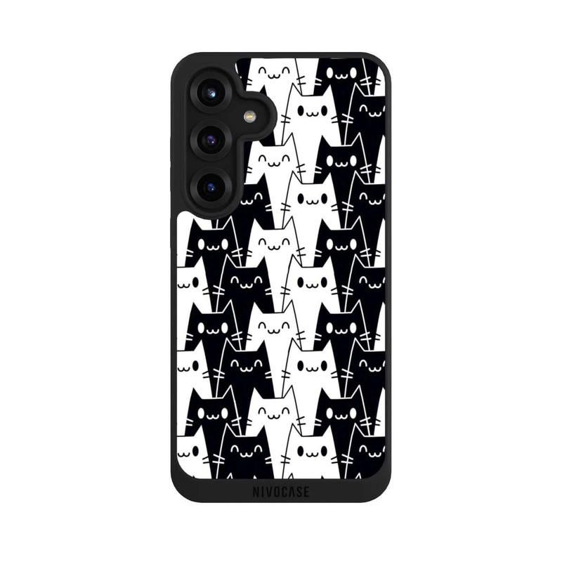Galaxy S25 + NIVOpure Katzentapete Schwarz Weiß