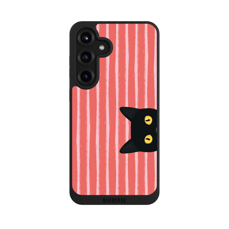 Galaxy S25 + NIVOpure Black Cat on Orange Stripes