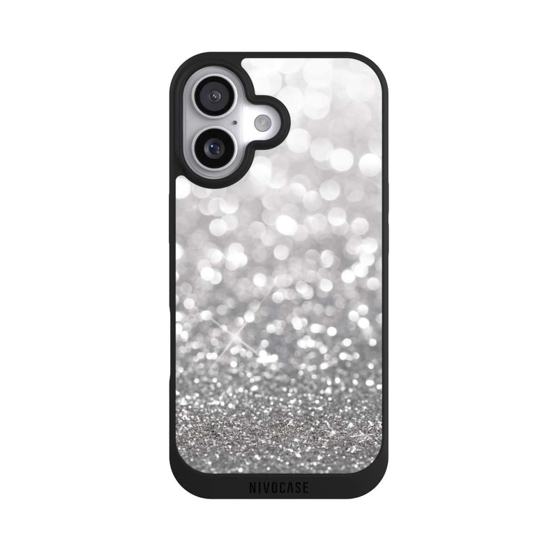 iPhone 17 NIVOpure Pluie de Paillettes Argentées Look