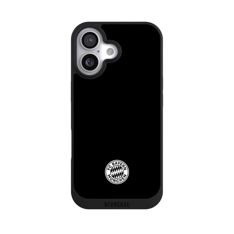 iPhone 17 NIVOpure Logo FCB Classique Petit - Blanc sur Fond Noir