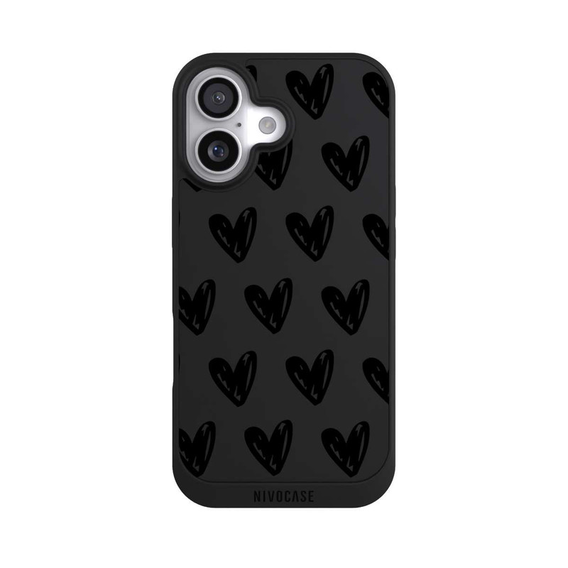 iPhone 17 NIVOpure Herzen Schwarz ohne Hintergrund