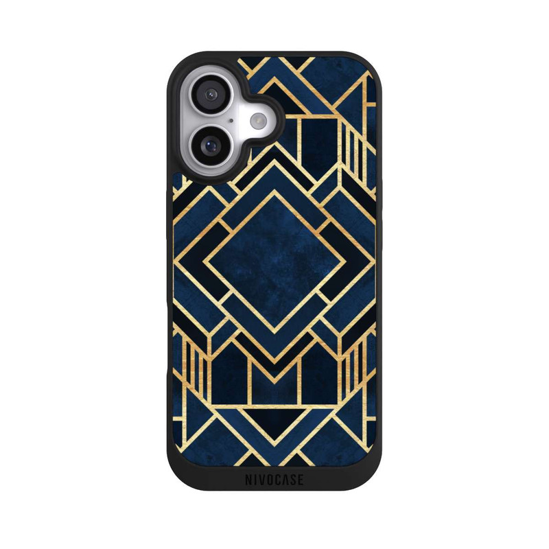 iPhone 17 NIVOpure Art Deco Blue Gold Print