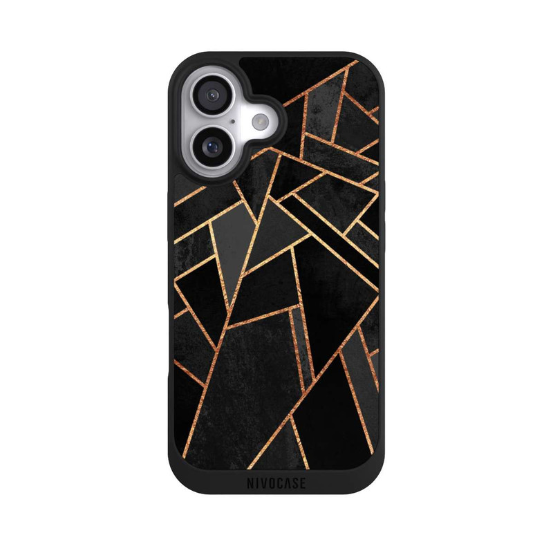 iPhone 17 NIVOpure Schwarze Nacht Gold Druck