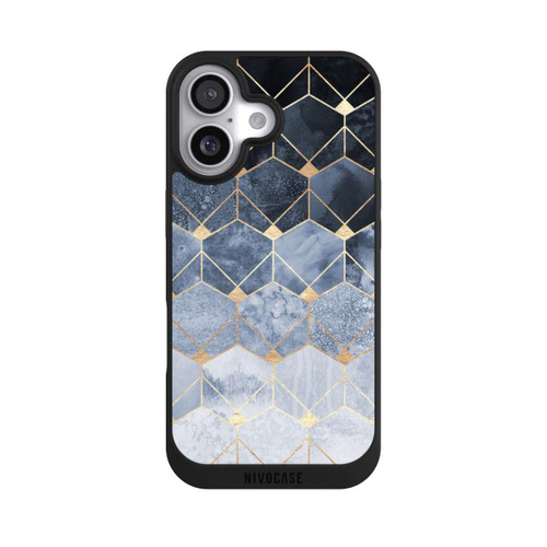 Apple iPhone 17 NIVOpure Blaue Sechsecke und Diamanten Golddruck