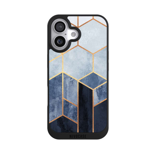 Apple iPhone 17 NIVOpure Blauer Farbverlauf Sechsecke Golddruck