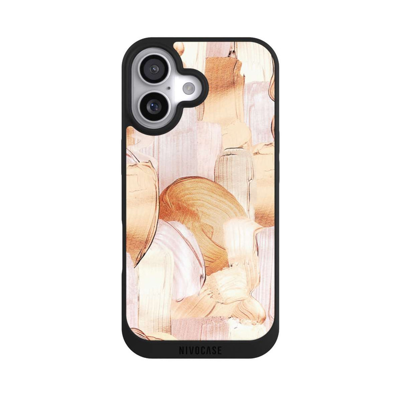 iPhone 17 NIVOpure Weiß/Gold Pinsel Muster