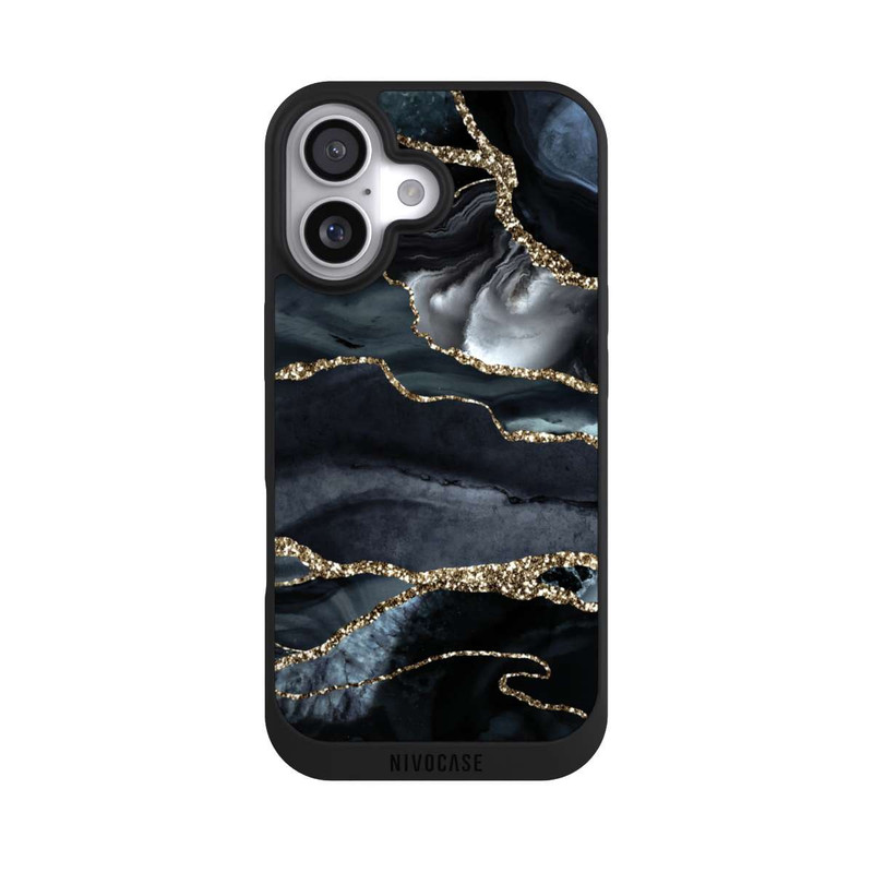 iPhone 17 NIVOpure Dark Marble Gold Glitter Look
