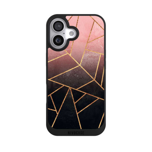 Apple iPhone 17 NIVOpure Pinker und Schwarzer Stein Gold Druck